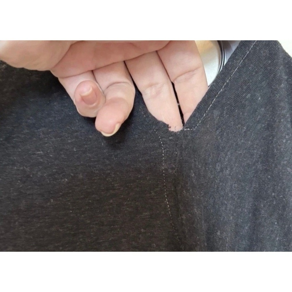 We The Free People Cold Shoulder Top Black Linen Blend Contrast Stitch XS - Picture 10 of 11